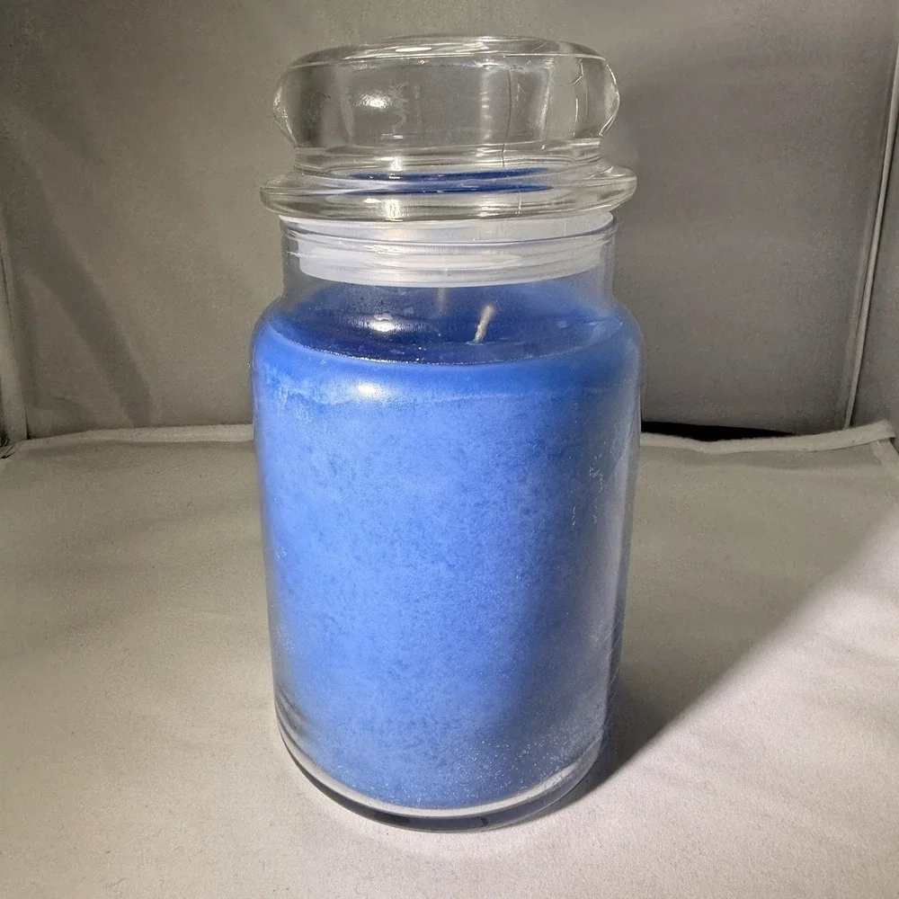 Summer Breeze Large Glass Apothecary Jar, Scented‎ Candle, 21.25 Oz, Blue